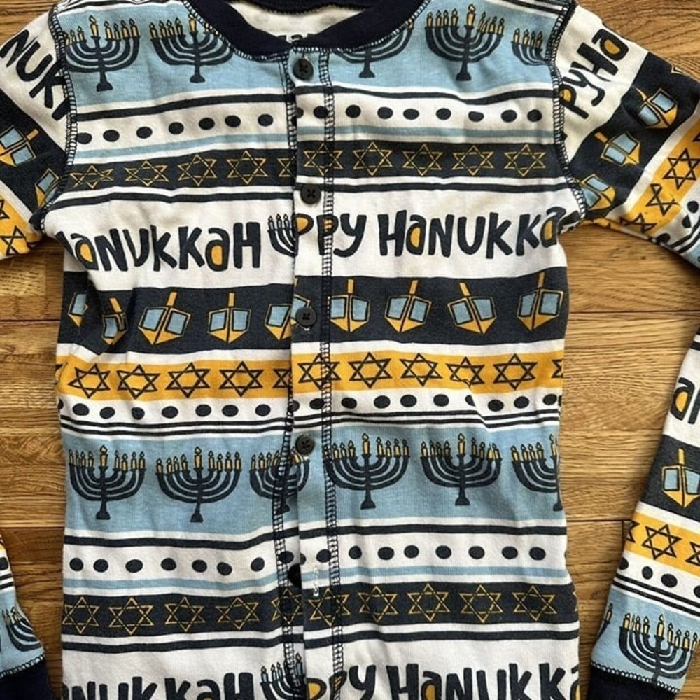 Lazy One Happy Hanukkah Kid‎ Onesie Menorah Flapjack Size 10 - Picture 7 of 7